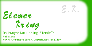 elemer kring business card